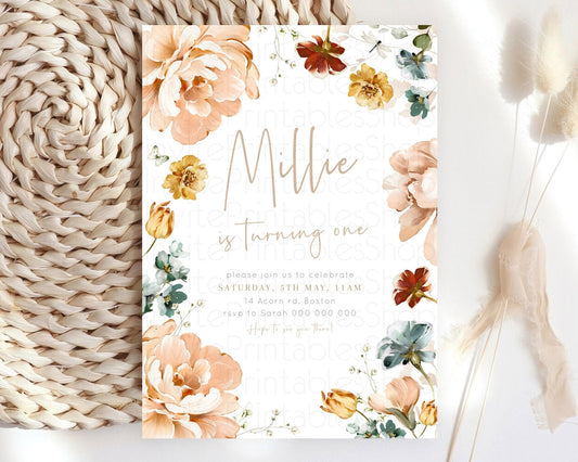 Editable Floral Butterfly Birthday Invitation Butterfly Flower Birthday Invi