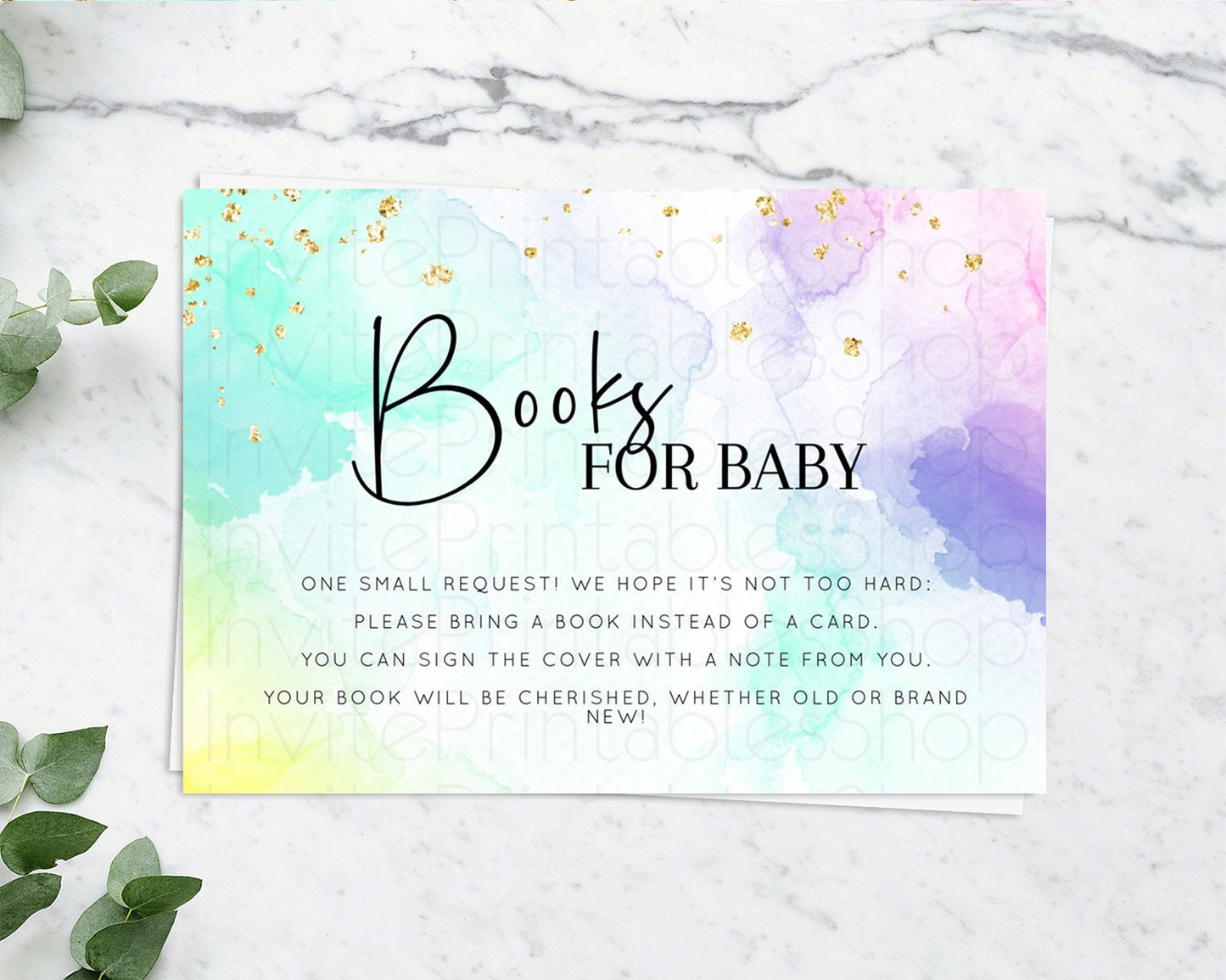 Pastel Books For Baby Card Pastel Rainbow Book Insert Colorful Ombre Watercolor Book Card Confetti Glitter Baby Book Poem Request D10158