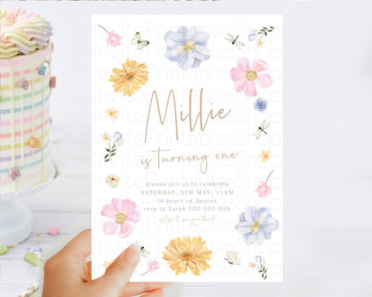 Editable Floral Butterfly Birthday Invitation Butterfly Flower Birthday Invi