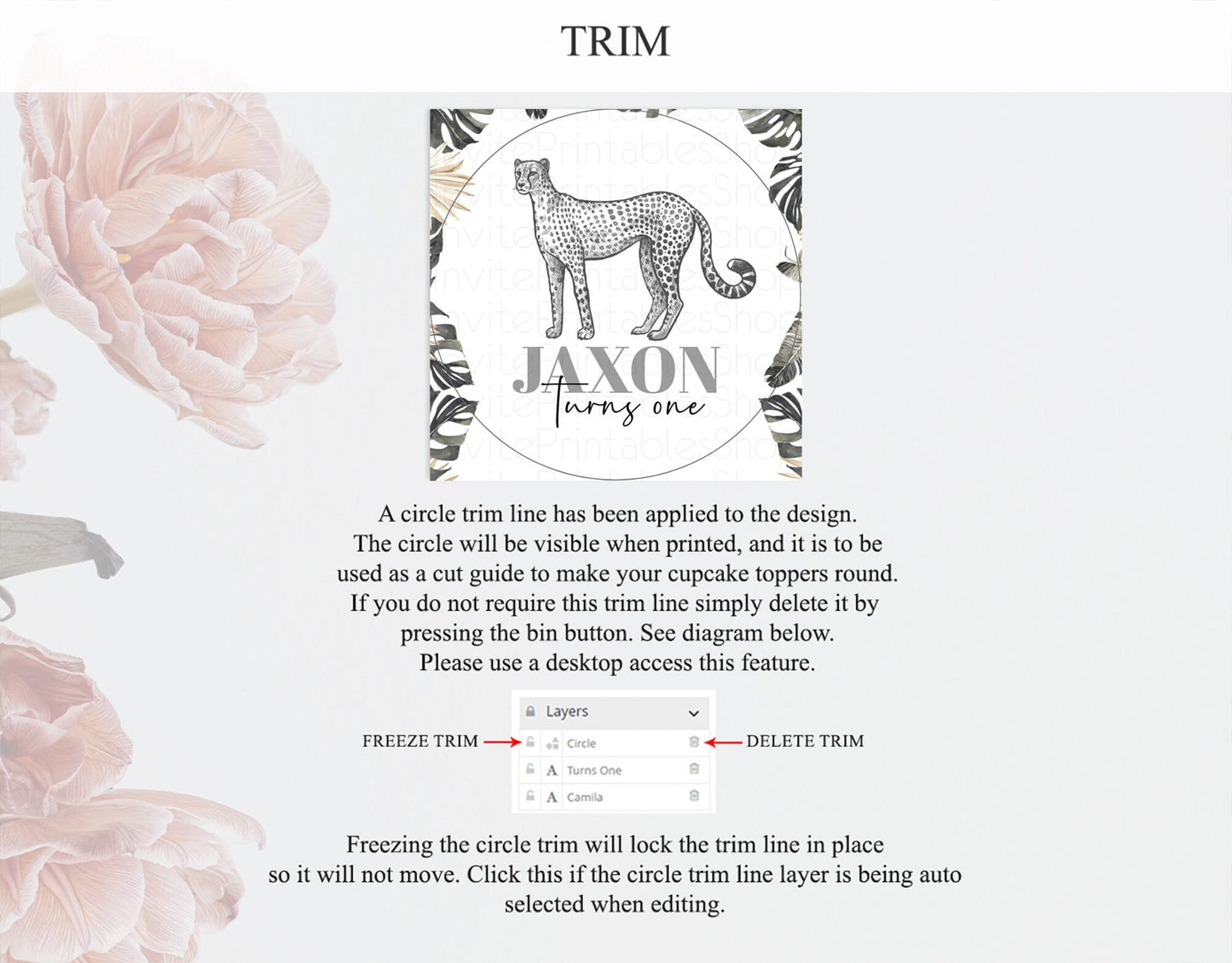 Cheetah Cupcake Toppers Cheetah Cupcake Cheetah Safari Cupcake Adventure Cheetah Cupcake Topper Palm Leaf Zoo First Birthday Decor D10823