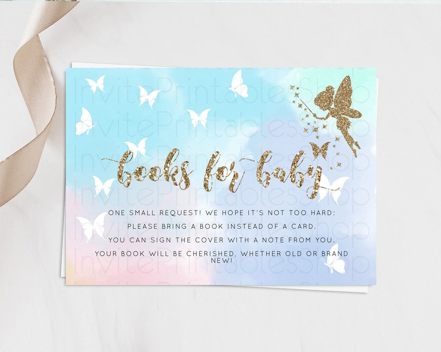 Fairy Books For Baby Card Fairy Book Insert Enchanted Garden Fairy Book Card Pastel Floral Butterfly Cards Secret Garden Book Poem D10894