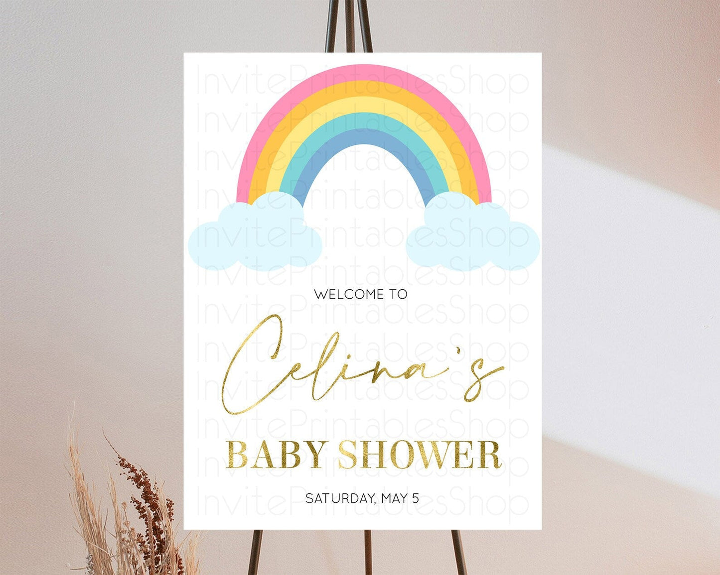 Pastel Rainbow Baby Shower Welcome Sign Boho Rainbow Welcome Board Rainbow Welcome Sign Pastel Welcome Decor Rainbow Welcome Sign D10123
