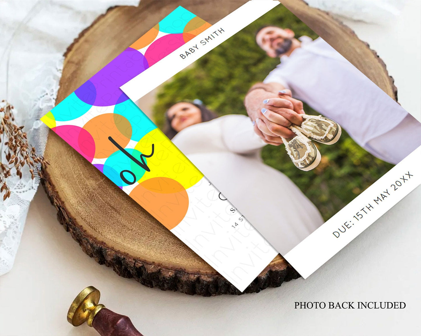 Pastel Rainbow Baby Shower Invitation, Colorful Confetti, Sprinkles, Bubbles, POP Invitation Vibrant Purple, Blue, Yellow, Pink Theme D11022