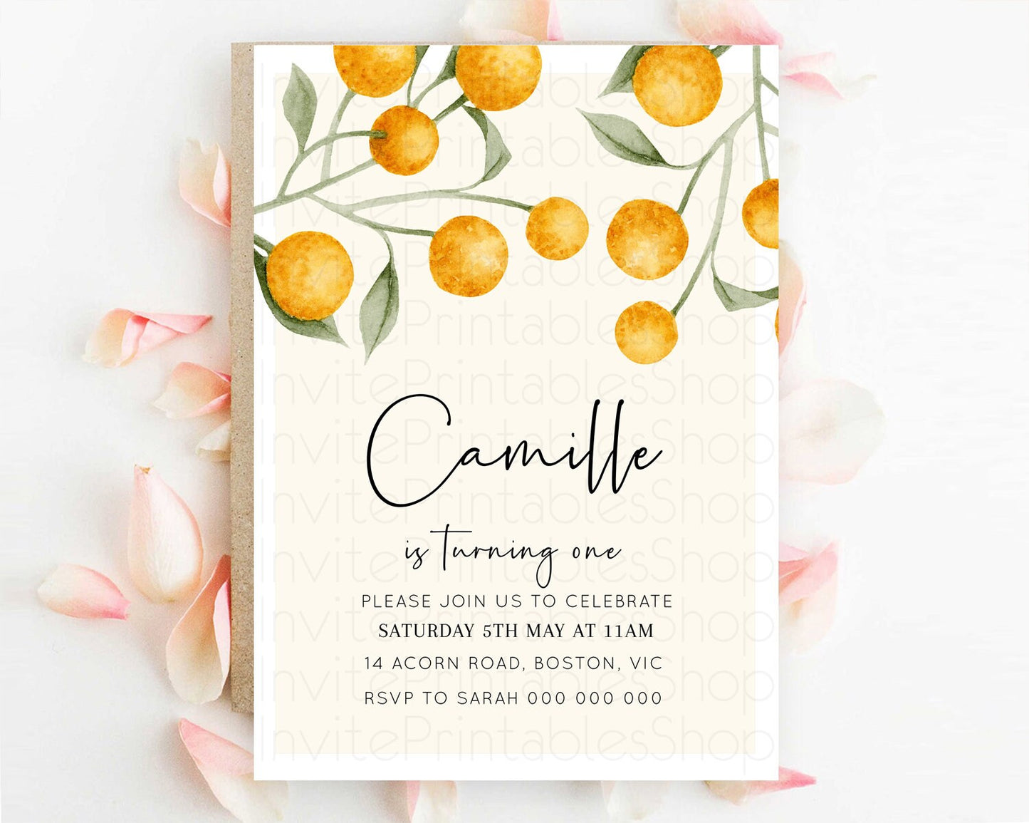 Secret Garden Invitation Wildflower Birthday Invitation Pastel Flowers Invite Enchanted Garden Boho Floral 3rd 2nd First Birthday D11038