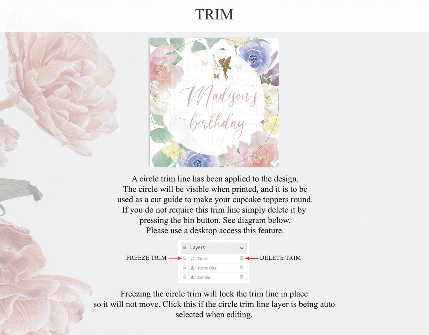 Fairy Cupcake Toppers Pastel Fairy Cupcake Toppers Fairy Floral Garden Cupcake Topper Enchanted Garden Floral Butterfly Party Decor D10294