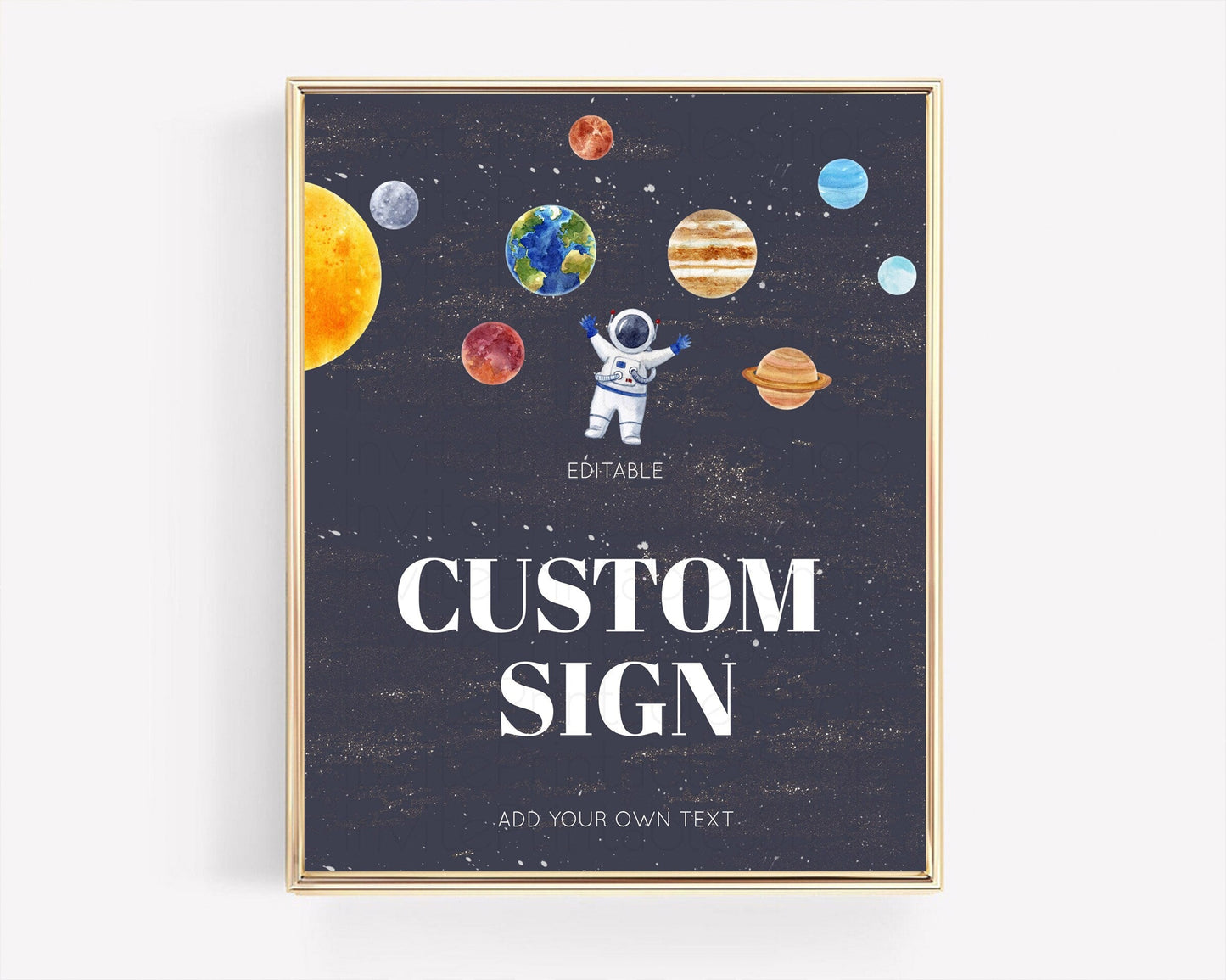 Space Table Sign Decor Galaxy Space Adventure Party First Trip Around the Sun Planets Solar System 1st Birthday Baptism Baby Shower D10144