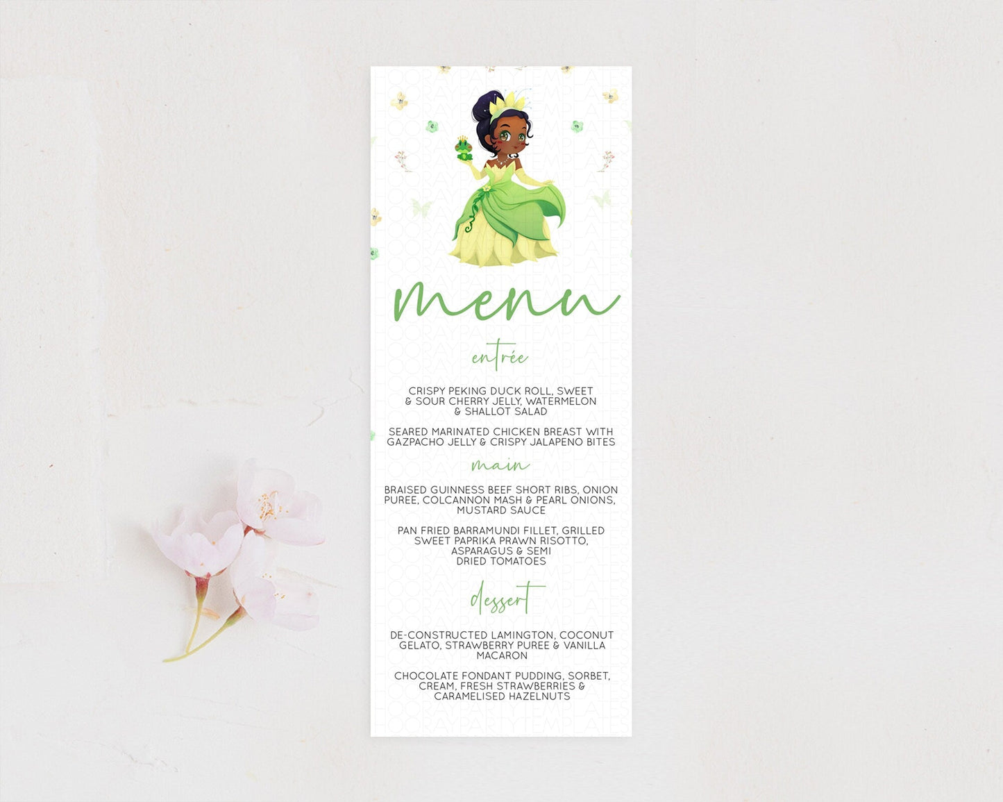 Princess Menu Castle Menu Template Secret Garden Table Decor Enchanted Castle Pastel Floral Dinner Dessert Menu Princess Food Menu D10348