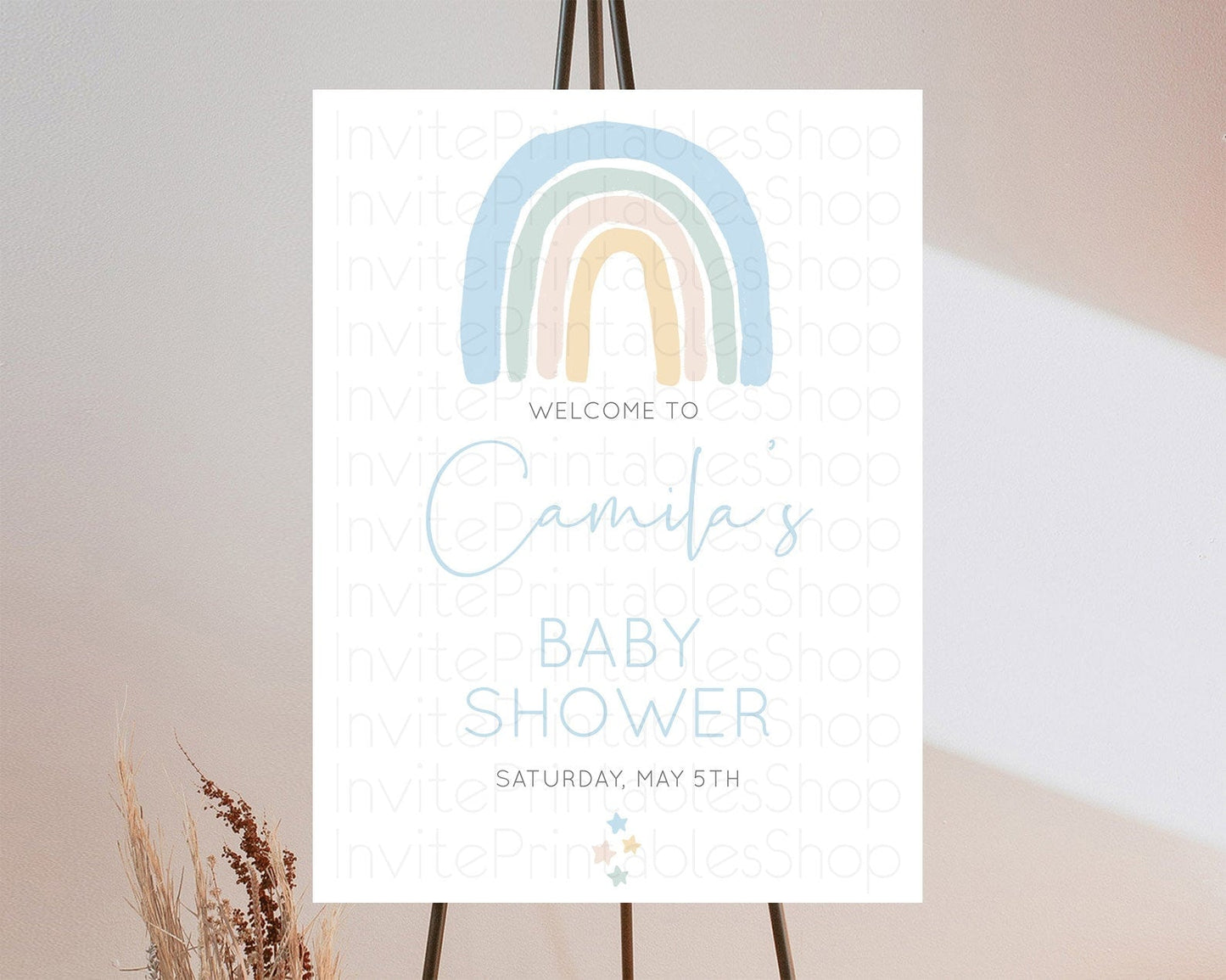 Pastel Rainbow Baby Shower Welcome Sign Boho Rainbow Welcome Board Rainbow Welcome Sign Pastel Welcome Decor Rainbow Welcome Sign D10200