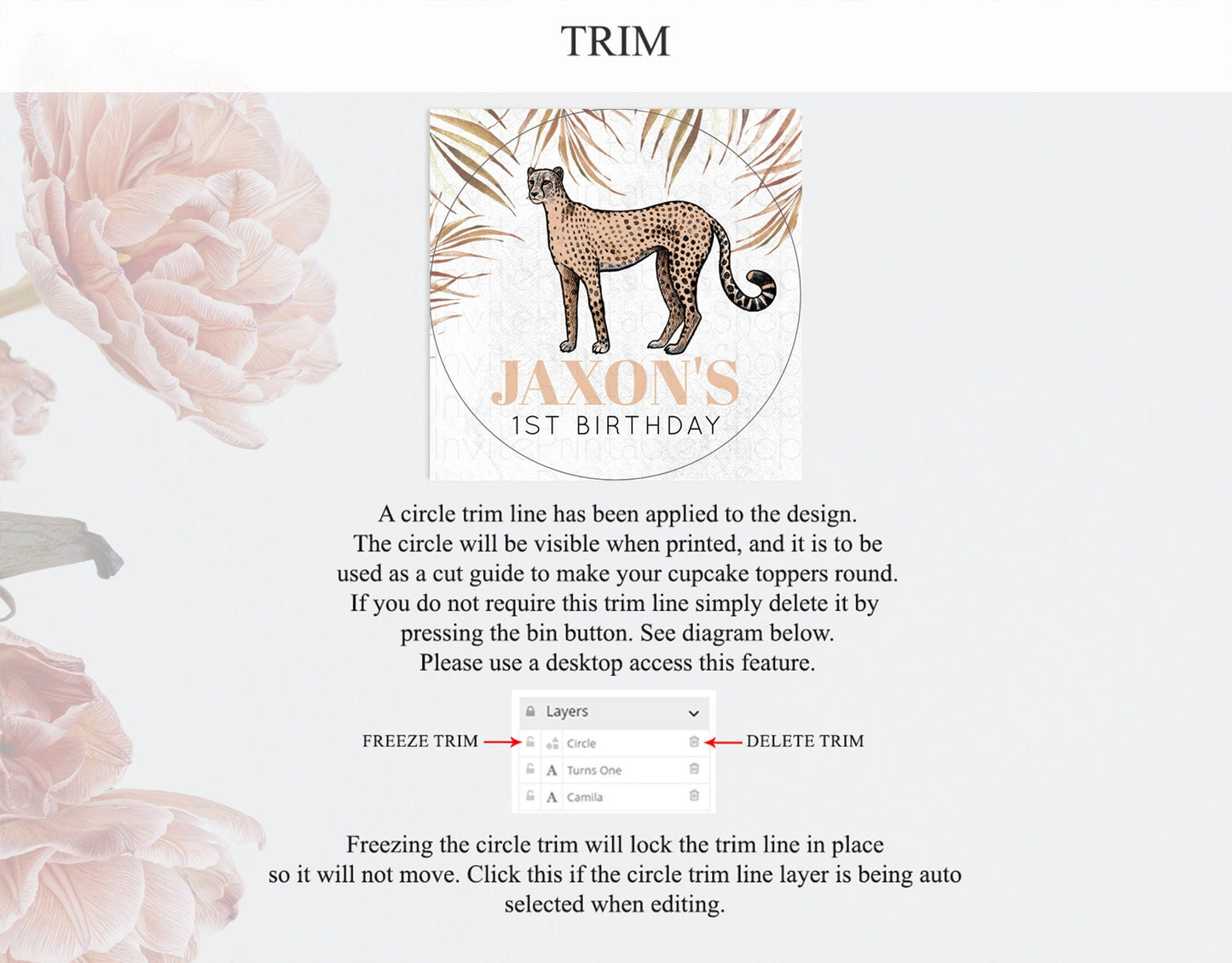 Cheetah Cupcake Toppers Cheetah Cupcake Cheetah Safari Cupcake Adventure Cheetah Cupcake Topper Palm Leaf Zoo First Birthday Decor D10291