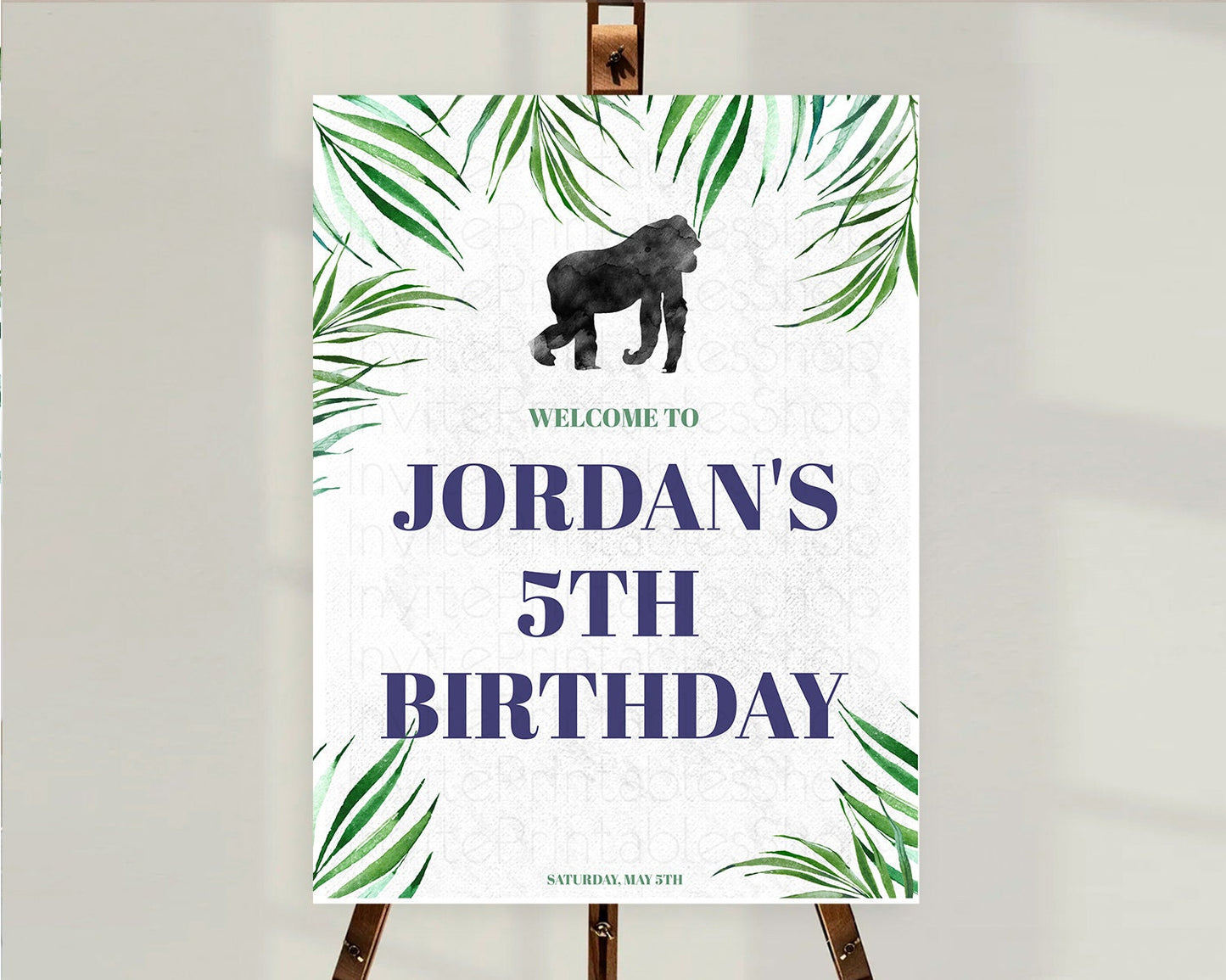 Gorilla Welcome Sign Gorilla Welcome Board Gorilla Party Welcome Poster Safari Adventure Decor Gorilla First Birthday Welcome Sign D10840