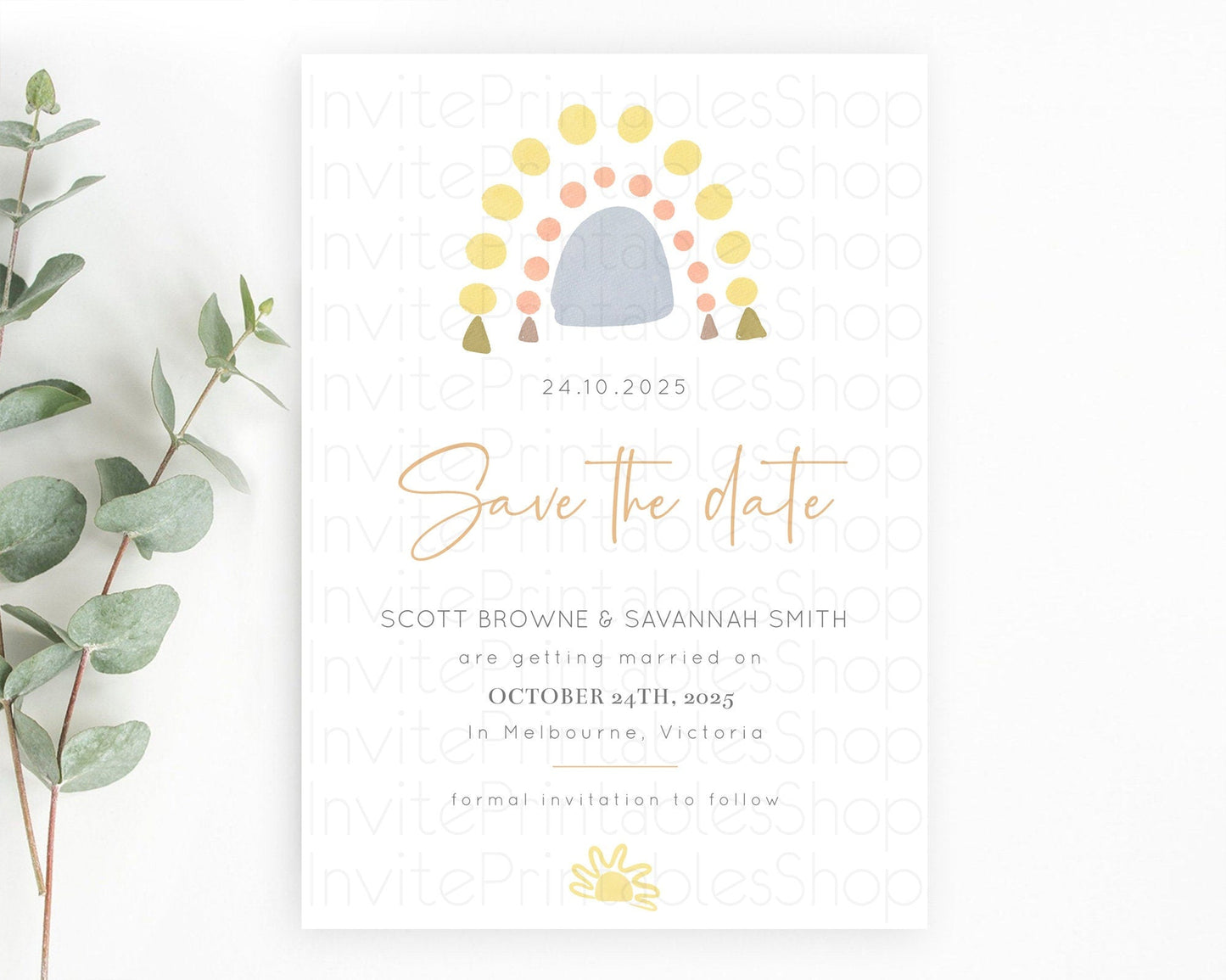 Pastel Rainbow Save The Date Template Boho Colorful Rainbow Party Rainbow Baby Theme For 1st Birthday Baptism Baby Shower Wedding D10688