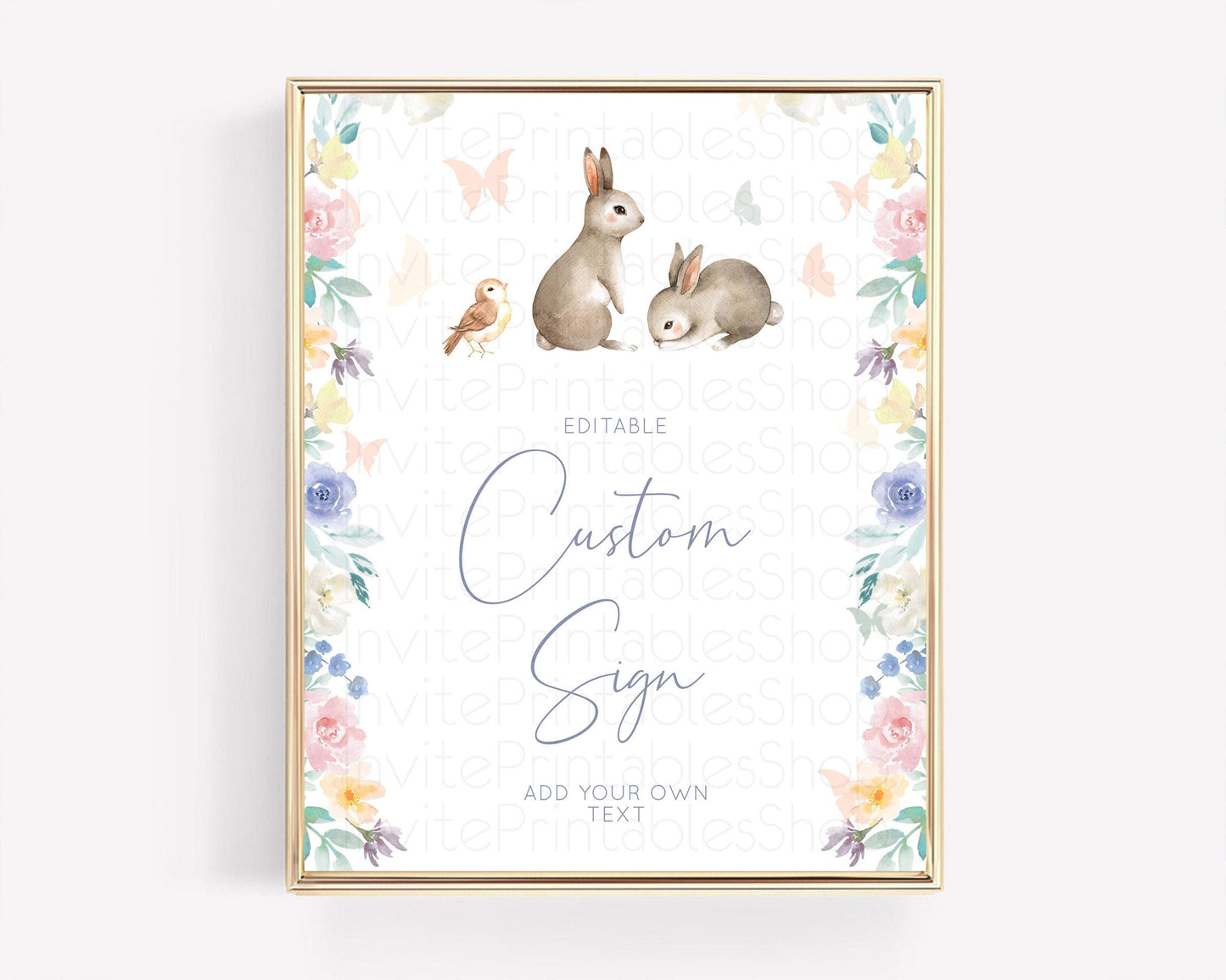 Fawn Deer Sign Pastel Floral Deer Table Sign Decor Enchanted Forest Butterfly Party 1st Birthday Baptism Baby Shower Bridal Shower D10928