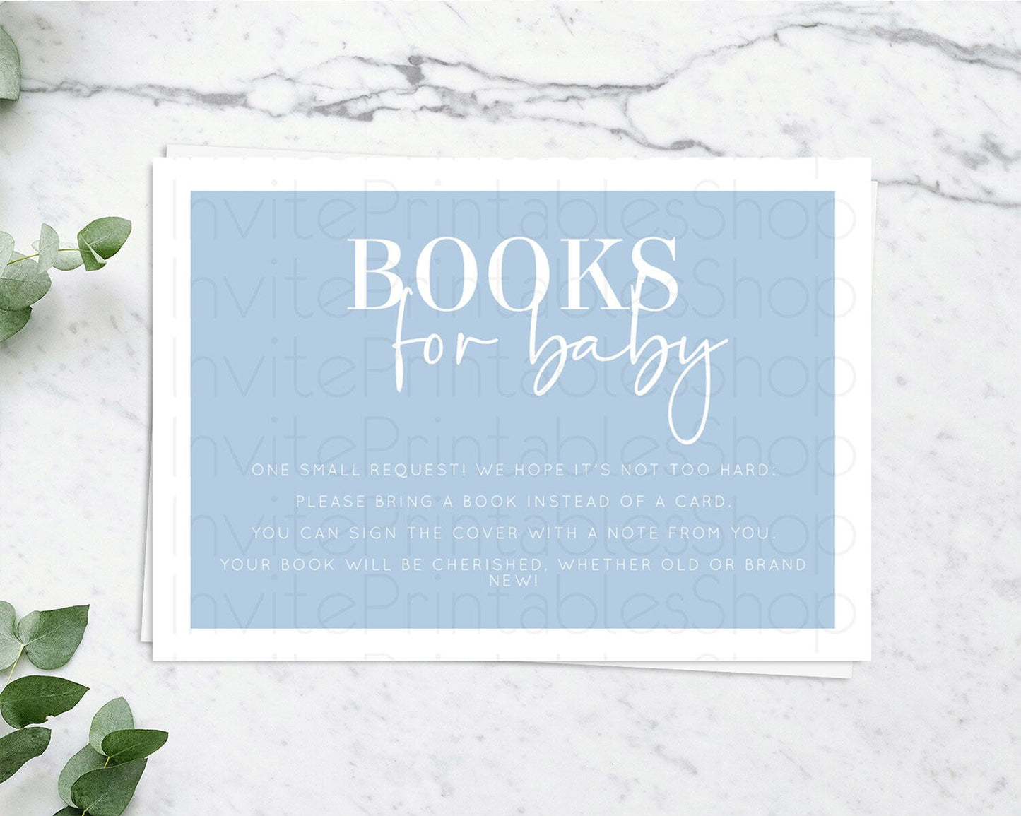 Blue Books For Baby Card Plain Blue Book Insert Minimalist Pastel Blue Book Card Blue Simple Baby Shower Book Poem Request D10734