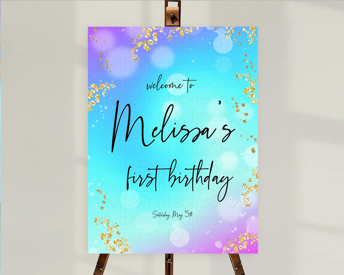 Mermaid Welcome Sign Mermaid Welcome Board Rainbow Fish Under The Sea Colorful Pastel Pool Party Mermaid First Birthday Welcome Sign D10573