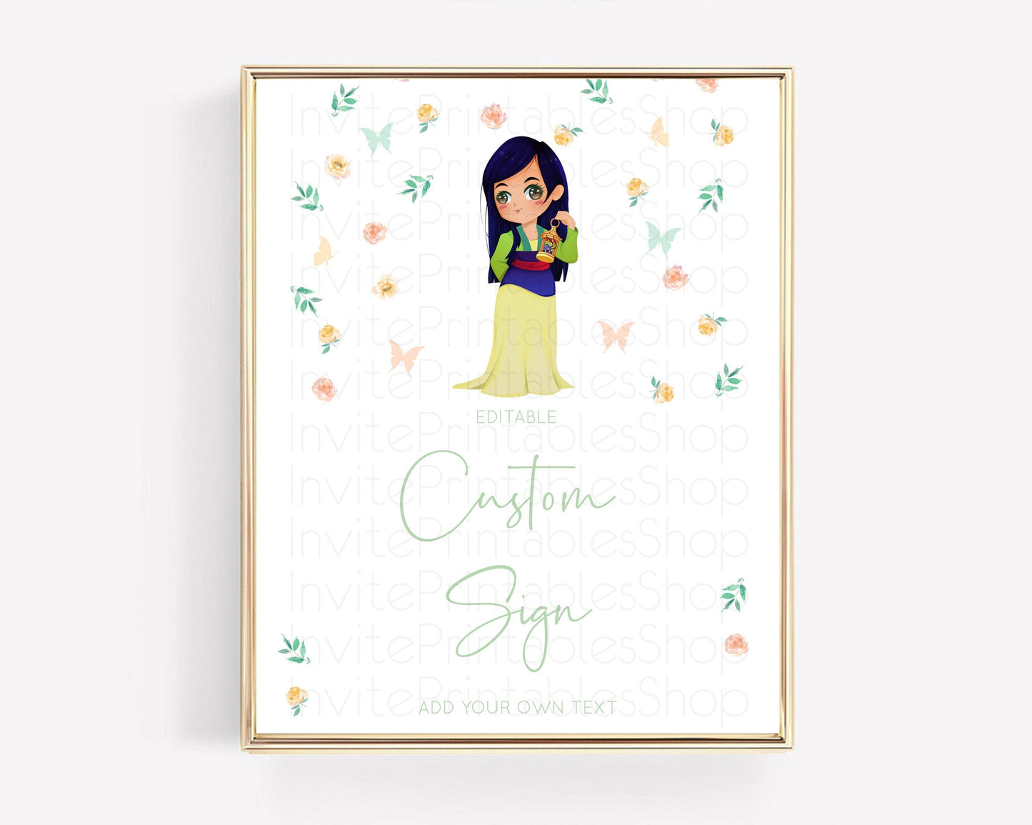 Princess Party Table Sign Decor Secret Garden Enchanted Castle Pastel Floral Royal Party For 1st Birthday Baptism Baby Shower D10357