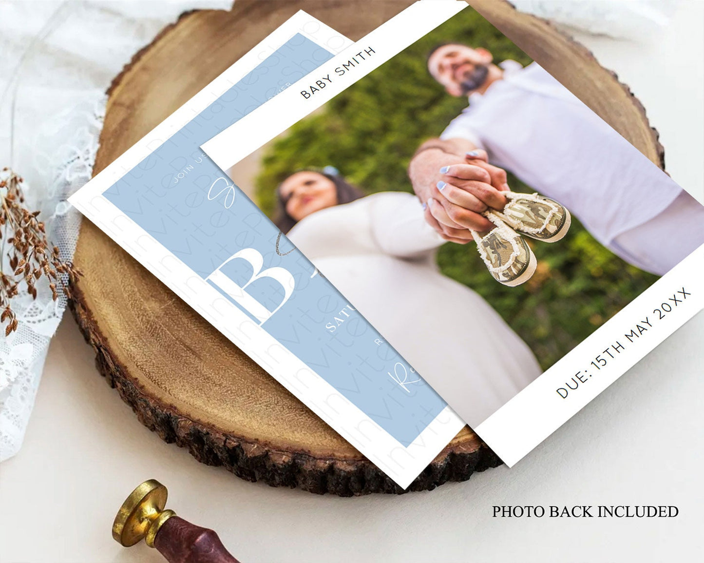 Blue Baby Shower Invitation Pastel Blue Baby Shower Invitation Minimalist Baby Shower Invitation Plain Blue Invites Modern Simple D10734