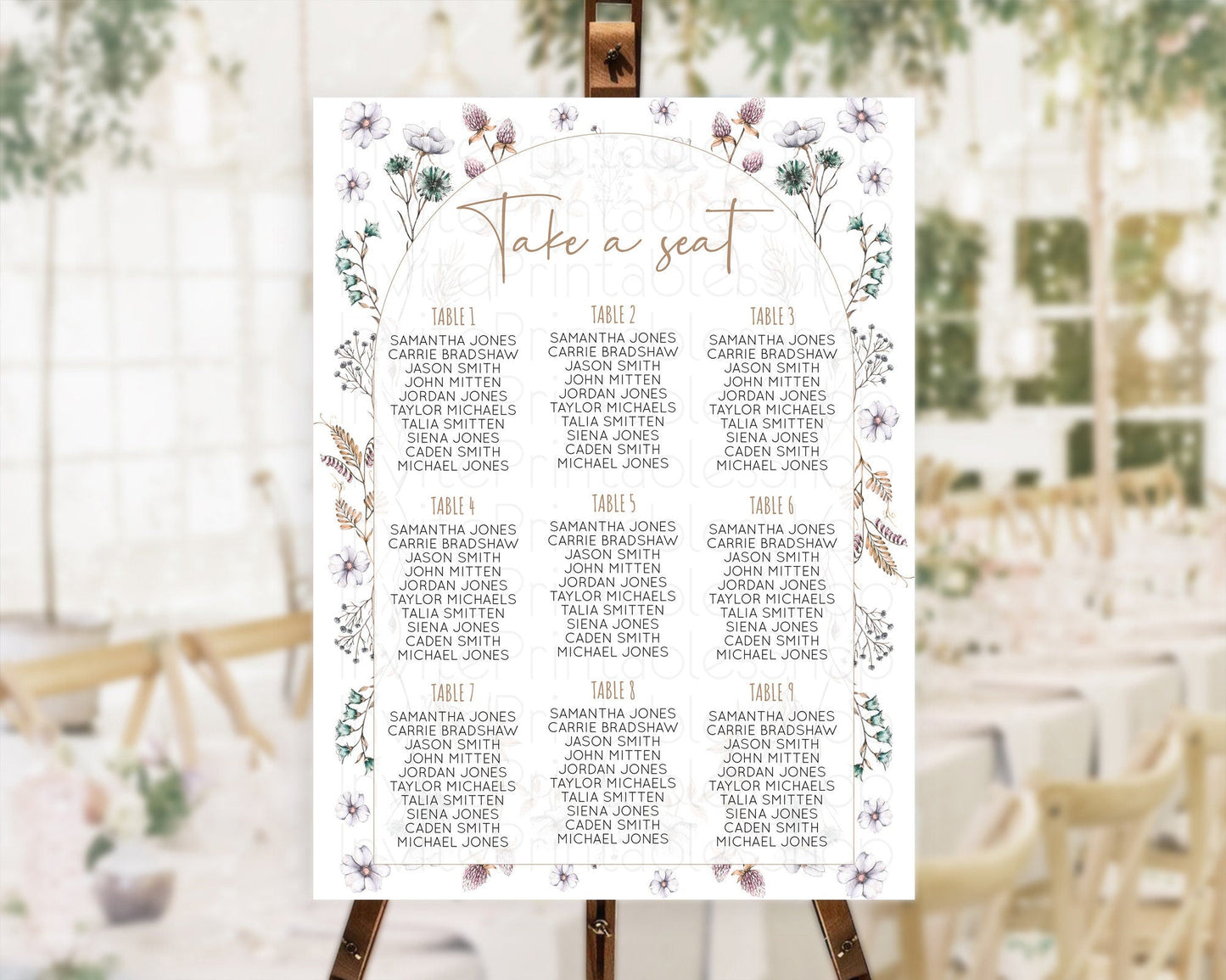 Secret Garden Seating Chart Wildflower Seating Chart Pastel Flowers Seating Chart Enchanted Garden Boho Floral Take A Seat Decor D10604