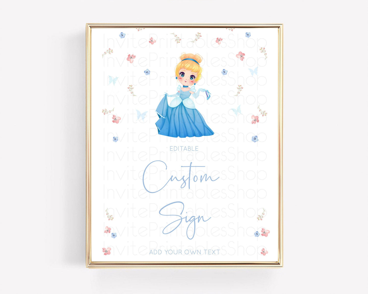Princess Party Table Sign Decor Secret Garden Enchanted Castle Pastel Floral Royal Party For 1st Birthday Baptism Baby Shower D10354