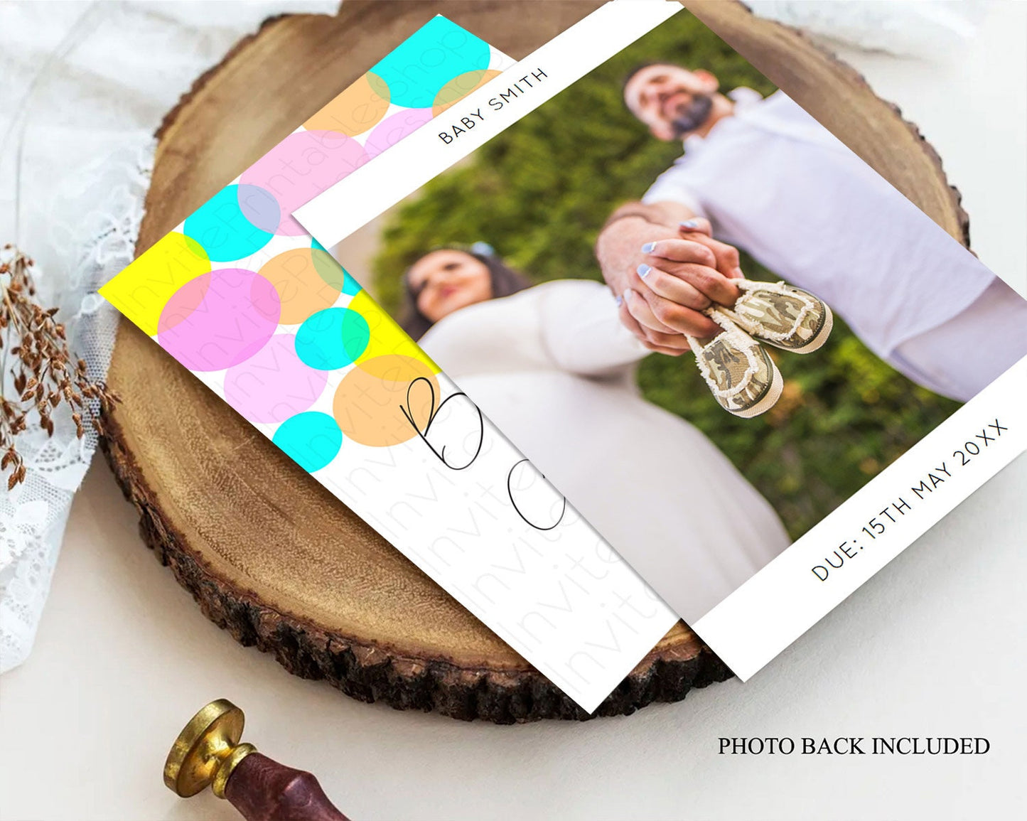 Pastel Rainbow Baby Shower Invitation, Colorful Confetti, Sprinkles, Bubbles, Vibrant Blue, Pink, Yellow Confetti Theme Gender Reveal D10896