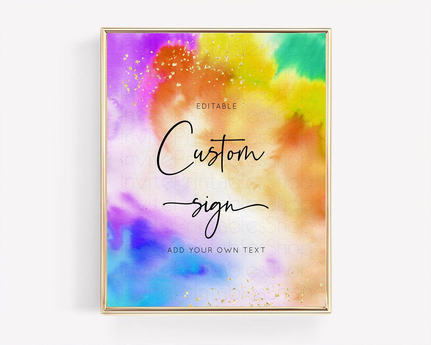 Tie Dye Sign Ombre Table Sign Decor Rainbow Pastel Ombre Watercolor Party 1st Birthday Baptism Baby Shower Bridal Shower Wedding D10530