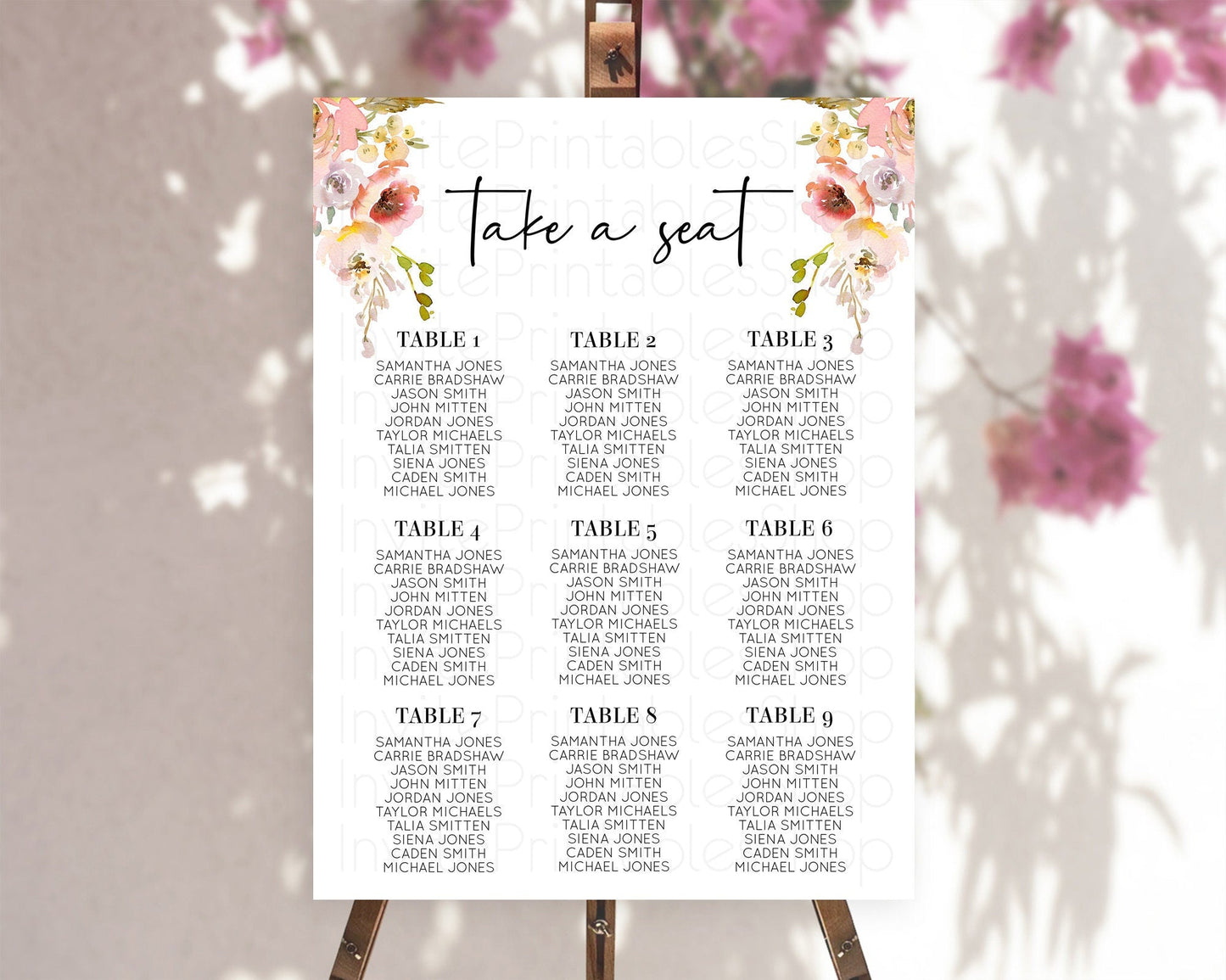 Secret Garden Seating Chart Wildflower Seating Chart Pastel Flowers Seating Chart Enchanted Garden Boho Floral Take A Seat Decor D10194