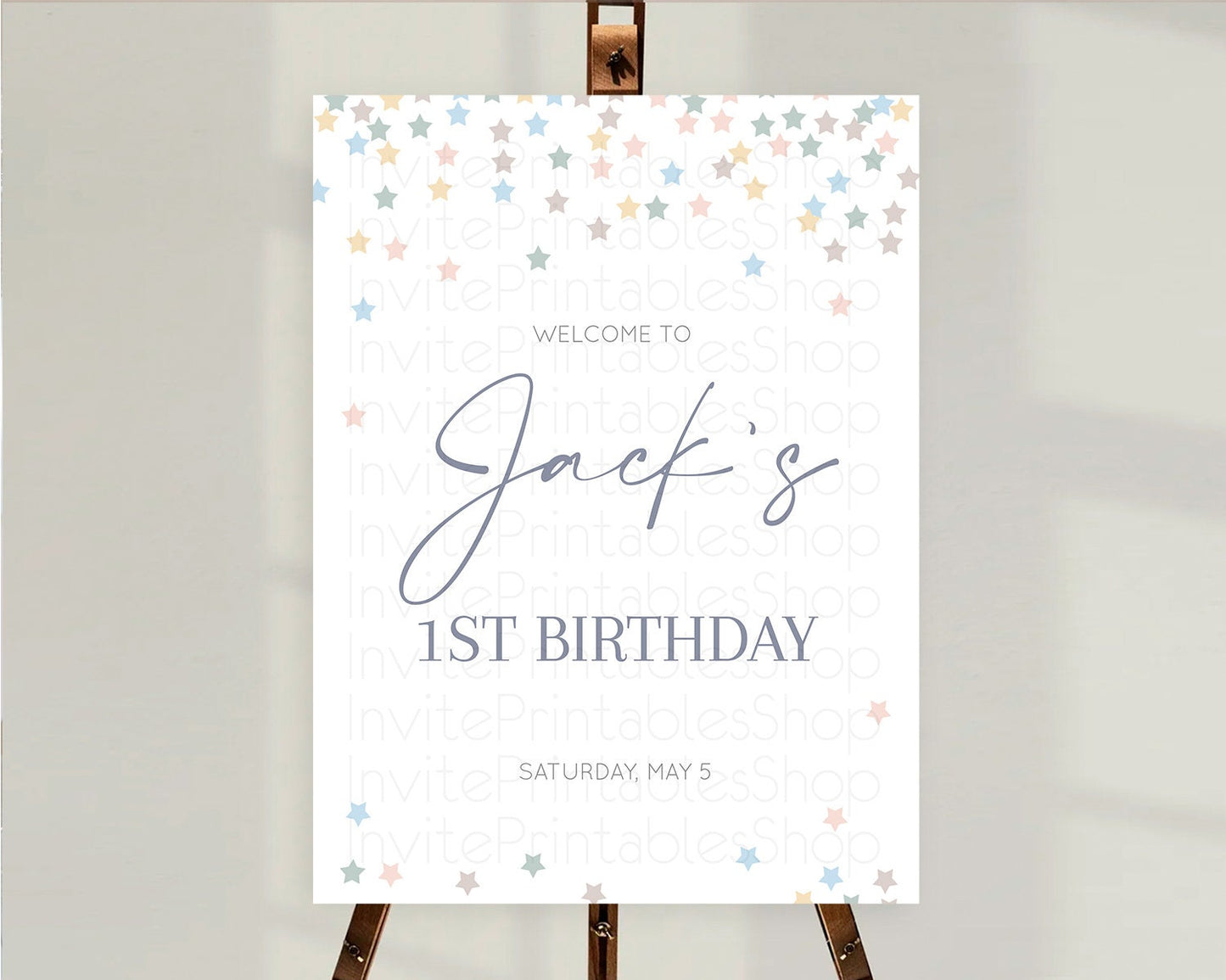 Star Welcome Board Pastel Stars Welcome Sign Shooting Star Rainbow Colorful Confetti Twinkle Little Star First Birthday Welcome Sign D10795