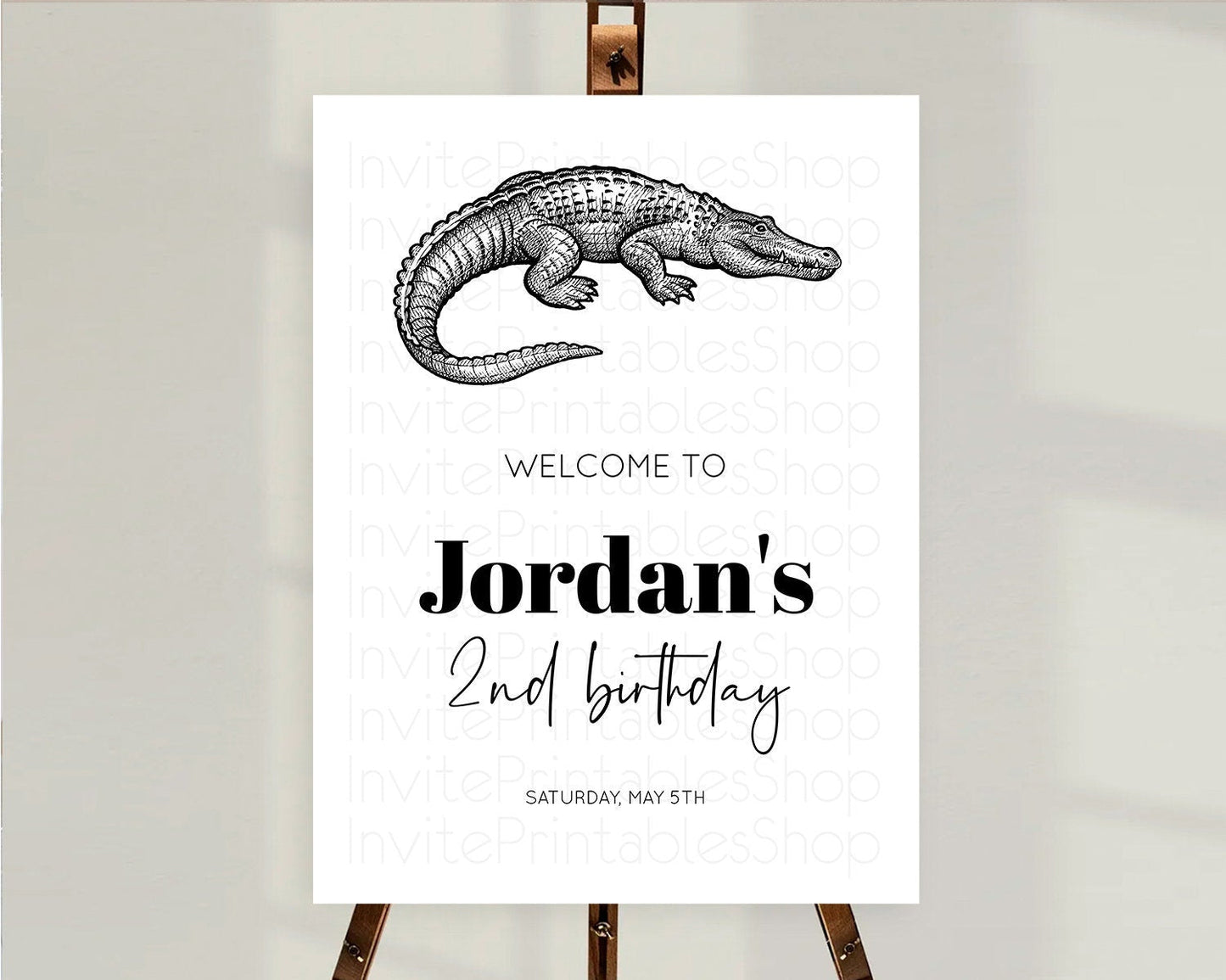Crocodile Welcome Sign Alligator Welcome Board Croc Gator Party Welcome Poster Safari Decor Croc Gator First Birthday Welcome Sign D10286