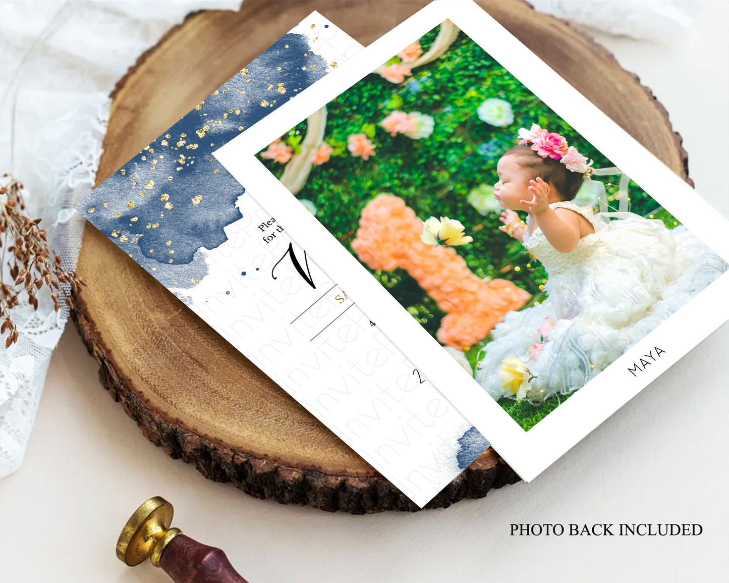 Blue Baptism Invitation Blue Watercolor Baptism 1st Birthday Invitation Pastel Blue Watercolor Christening Invite Blue Splash D10312