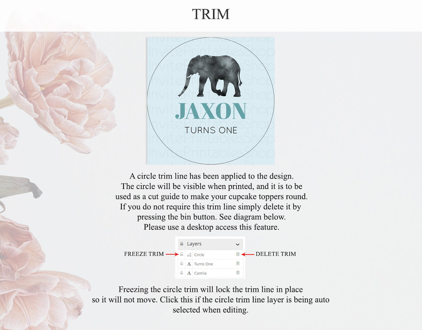 Elephant Cupcake Toppers Elephant Cupcake Elephant Party Safari Adventure Elephant Cupcake Topper Elephant Decor Zoo Fern Palm Leaf D10802