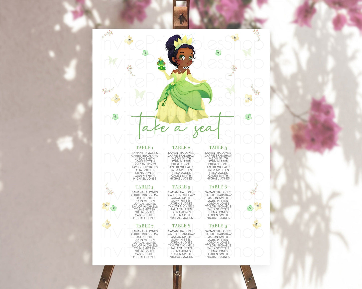 Princess Seating Chart Castle Seating Chart Royal Princess Decor Fairy Tale Enchanted Castle Pastel Floral Garden Table Number Sign D10348