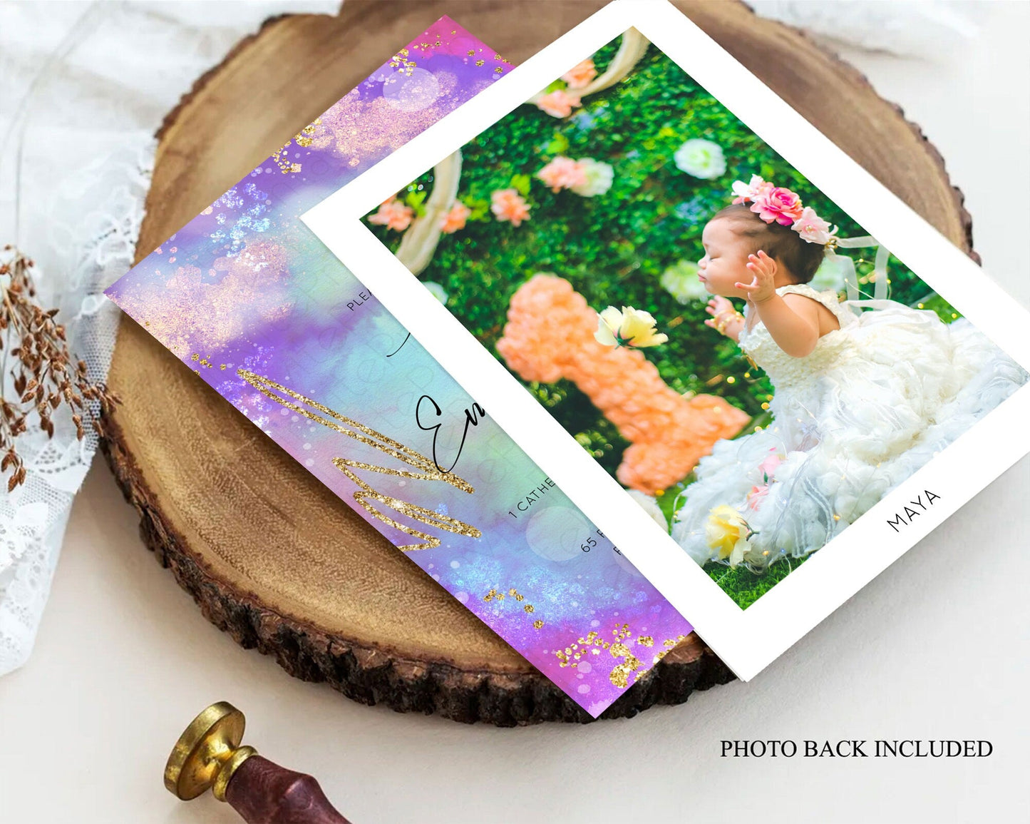 Pastel Baptism Invitation Pastel Colors Watercolor Baptism 1st Birthday Party Gold Ombre Pastel Rainbow Christening Holy Communion D10680