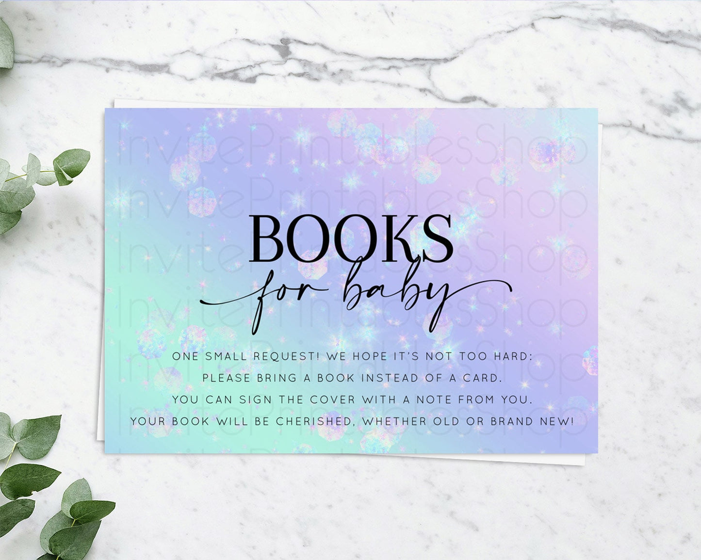 Rainbow Books For Baby Card Pastel Book Insert Colorful Pastel Watercolor Ombre Book Card Iridescent Sprinkles Book Poem Request D10663