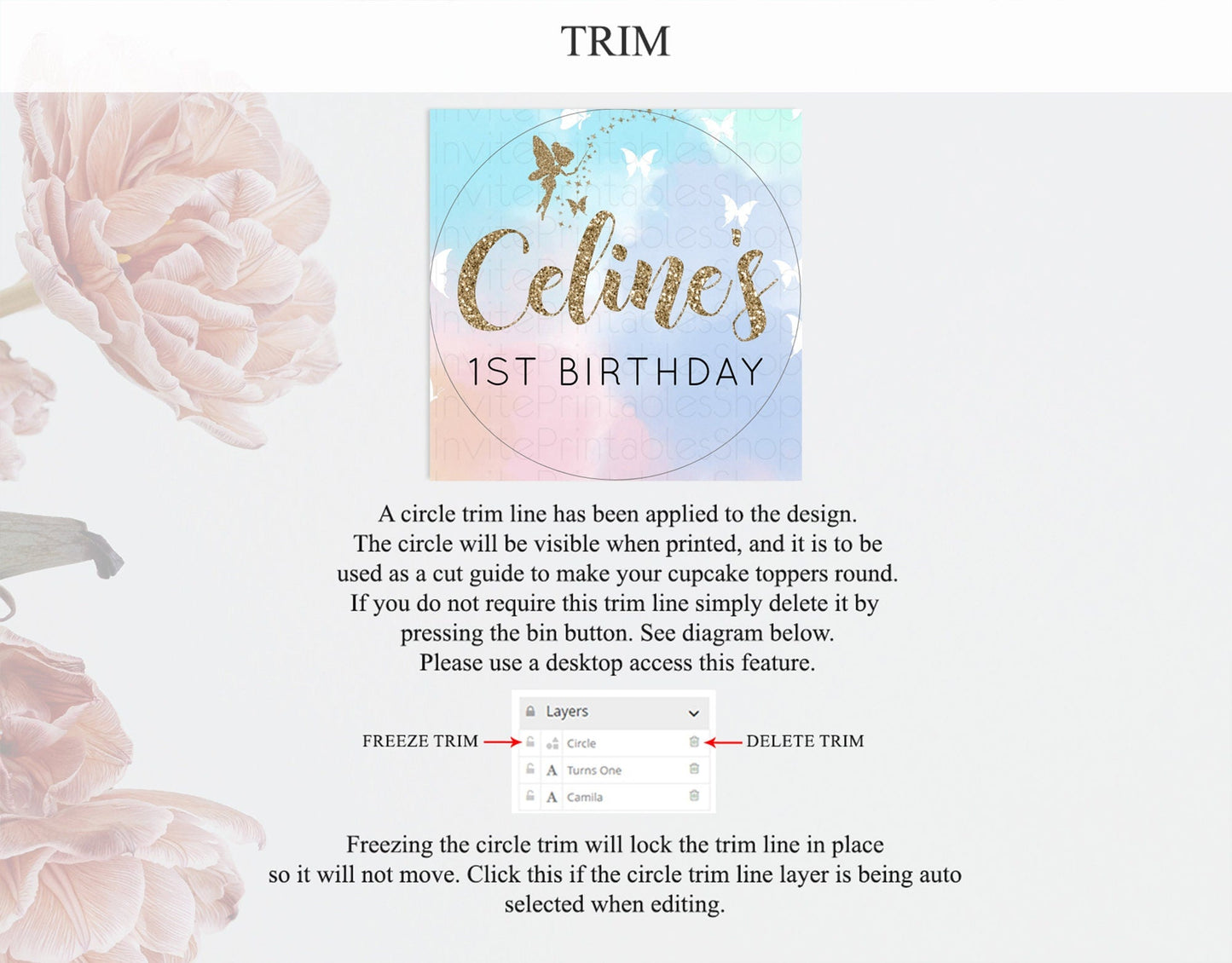 Fairy Cupcake Toppers Pastel Fairy Cupcake Toppers Fairy Floral Garden Cupcake Topper Enchanted Garden Floral Butterfly Party Decor D10894