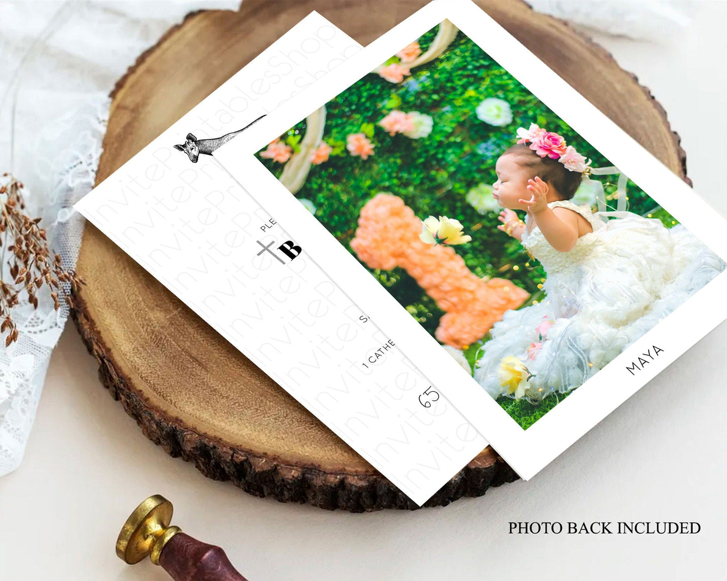 Okapi Baptism Invitation Okapi Baptism 1st Birthday Invitation Okapi Safari Adventure Christening Palm Leaf Zoo Holy Communion D10283