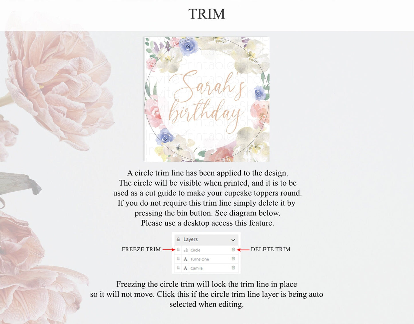 Secret Garden Cupcake Toppers Wildflower Cupcake Toppers Pastel Flowers Cupcake Toppers Enchanted Garden Boho Floral First Birthday D10829