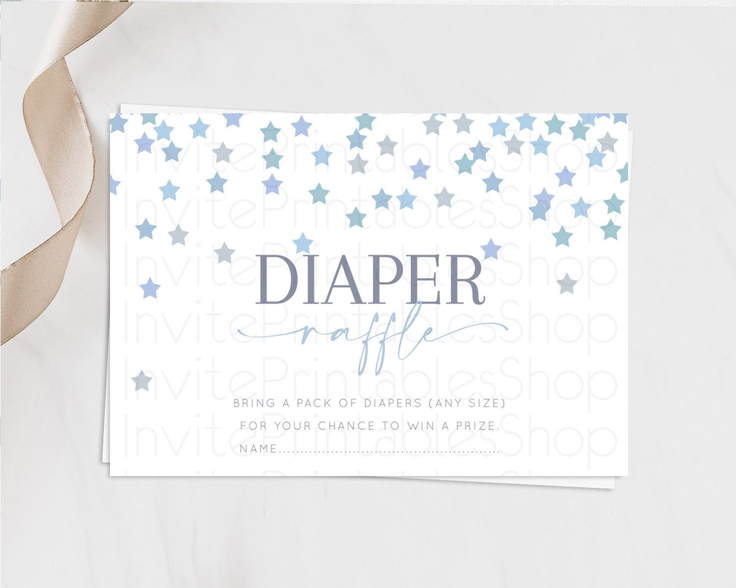 Pastel Star Diaper Raffle Card Shooting Star Diaper Raffle Insert Twinkle Little Star Diaper Ticket Rainbow Confetti Raffle Game D10341