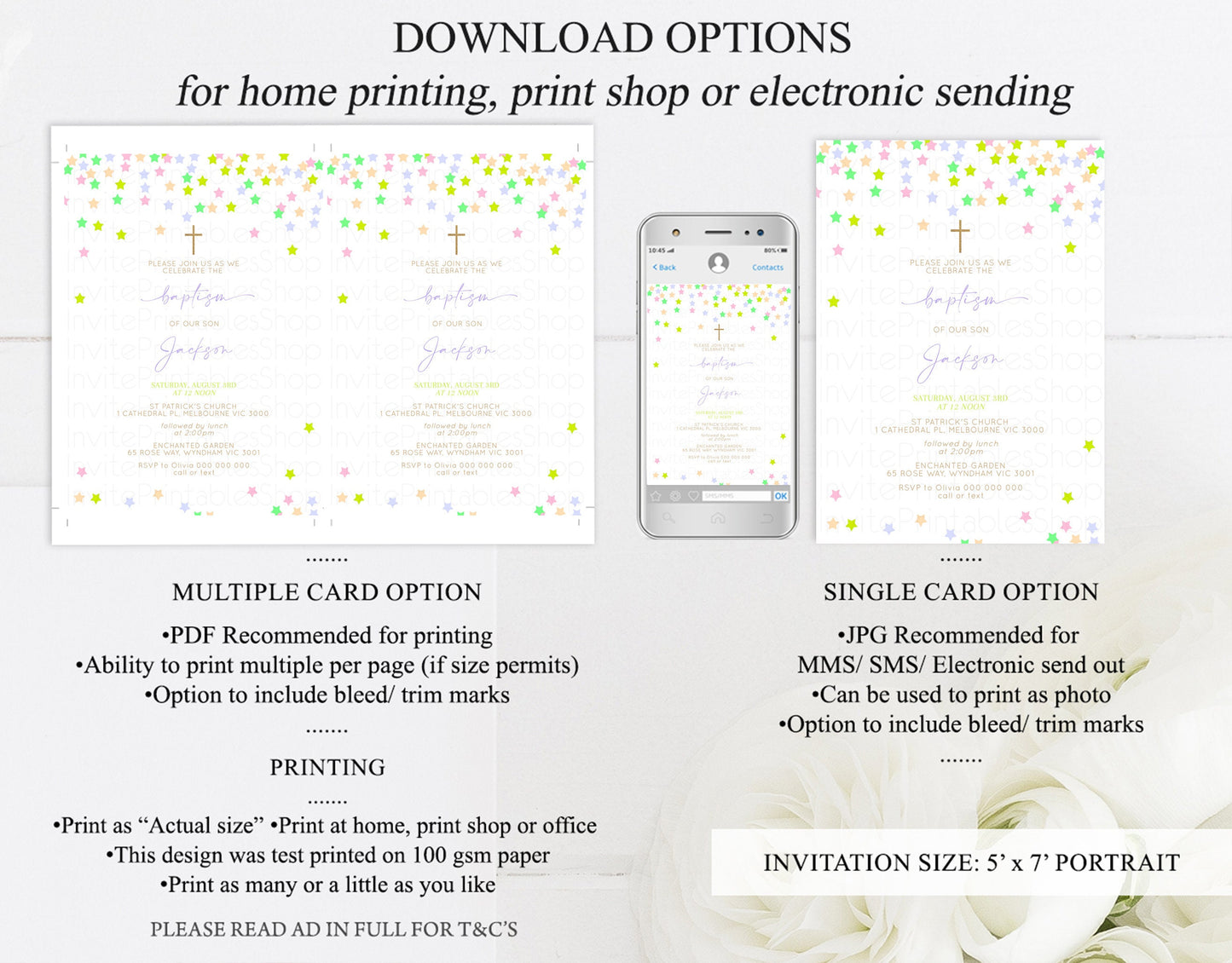 Baptism Invitation Christening Invitation Holy Communion Invite