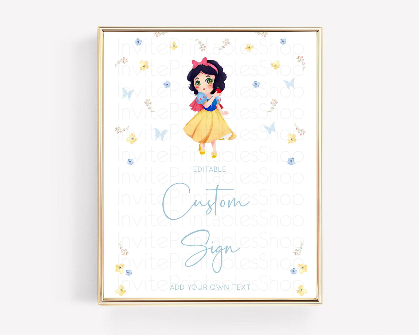 Princess Party Table Sign Decor Secret Garden Enchanted Castle Pastel Floral Royal Party For 1st Birthday Baptism Baby Shower D10353