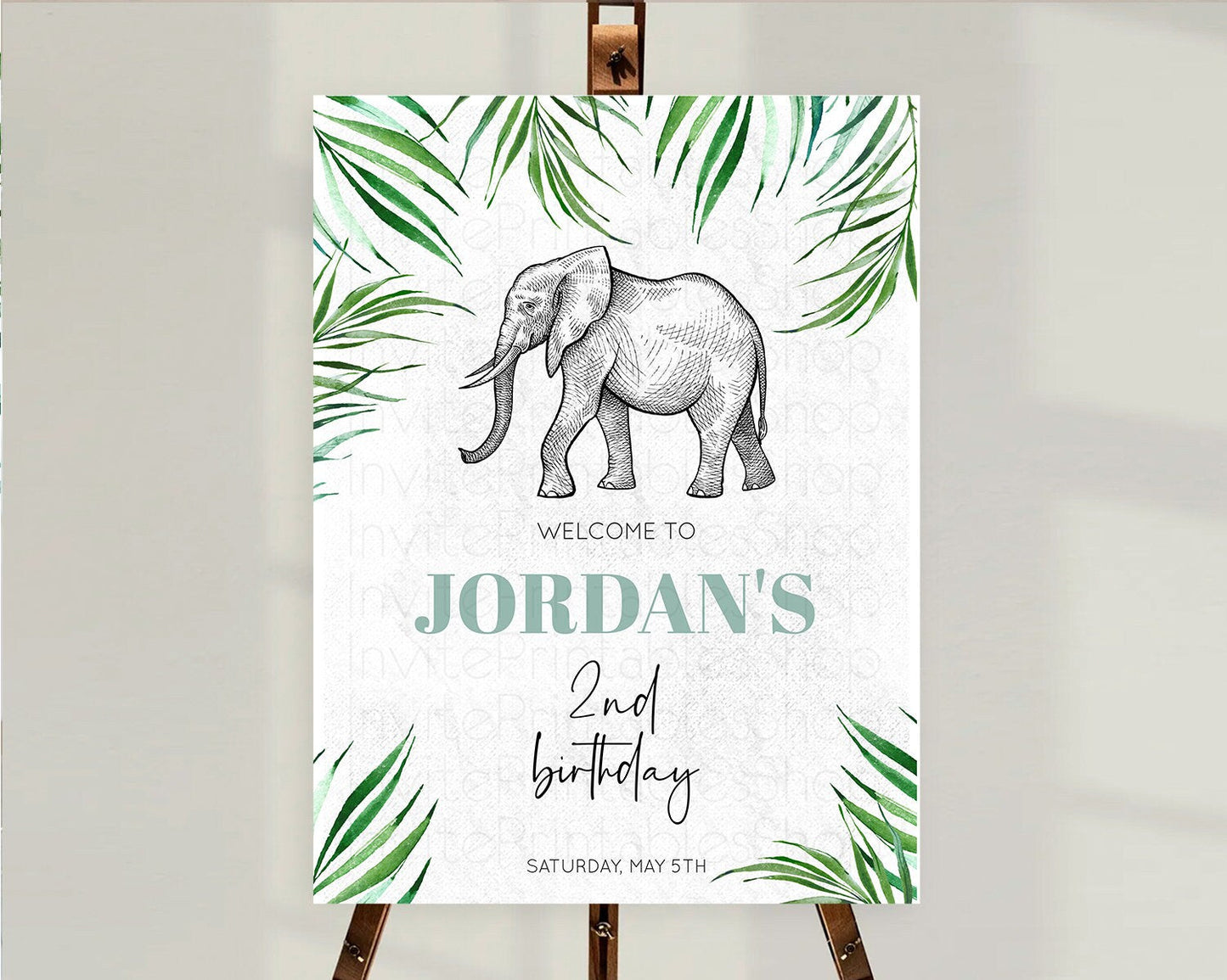 Elephant Welcome Sign Elephant Welcome Board Elephant Party Welcome Poster Safari Party Decor Elephant First Birthday Welcome Sign D10850