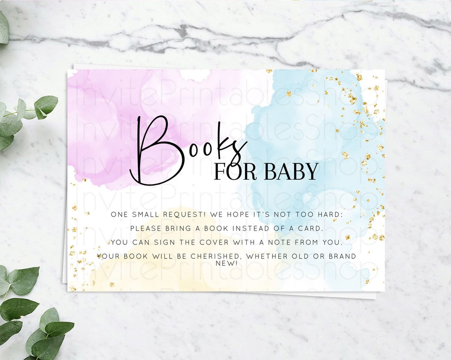 Pastel Books For Baby Card Pastel Rainbow Book Insert Colorful Ombre Watercolor Book Card Confetti Glitter Baby Book Poem Request D10155