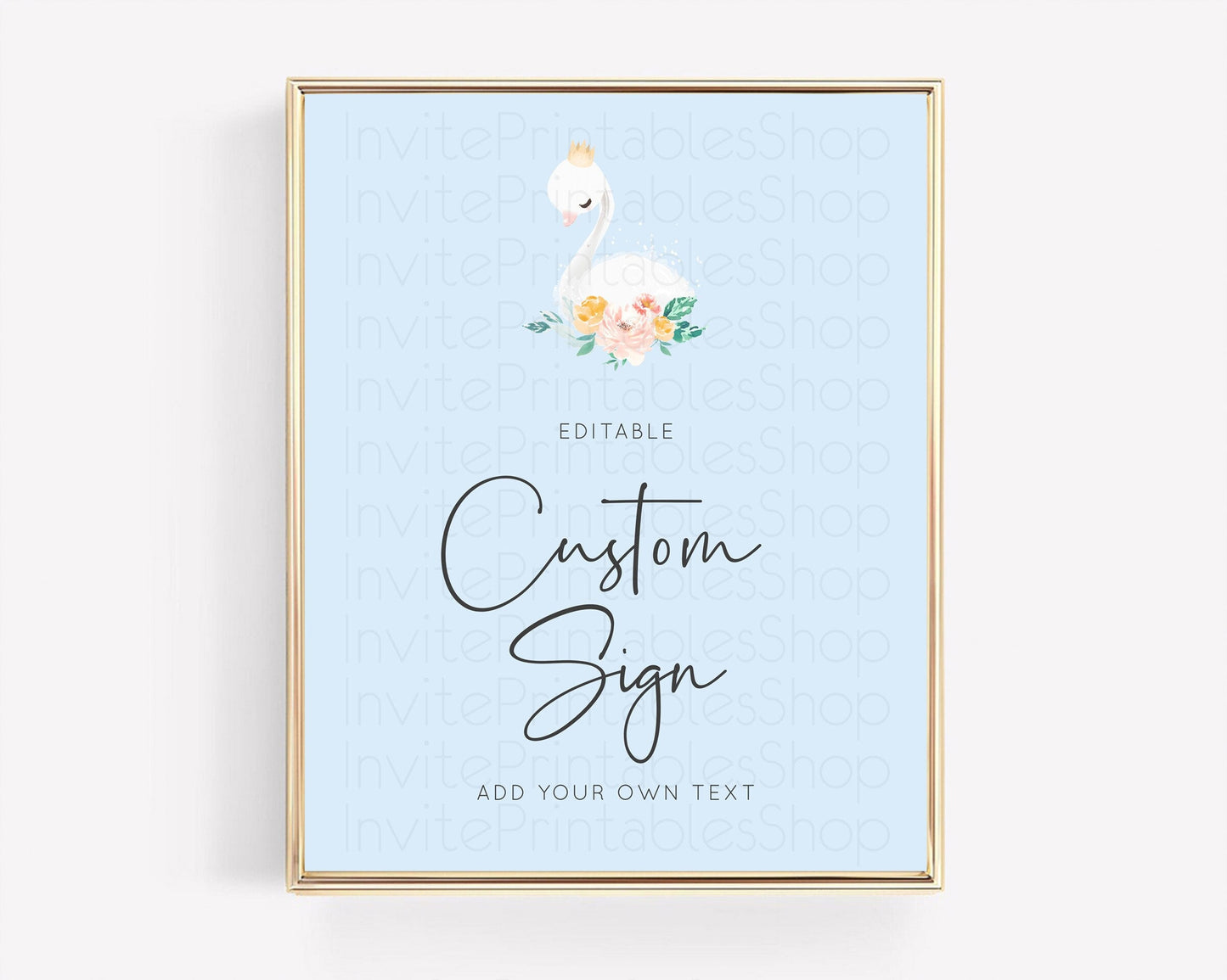 Swan Table Sign Decor Swan Princess Ballet Party Enchanted Swan Lake Secret Garden Pastel Floral 1st Birthday Baptism Baby Shower D10903