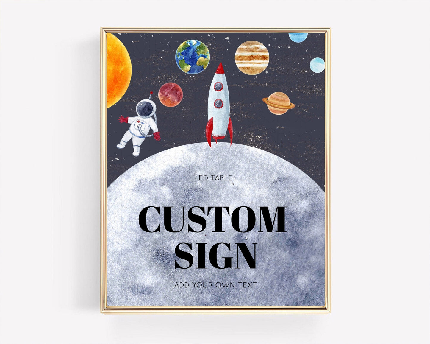 Space Table Sign Decor Galaxy Space Adventure Party First Trip Around the Sun Planets Solar System 1st Birthday Baptism Baby Shower D10430