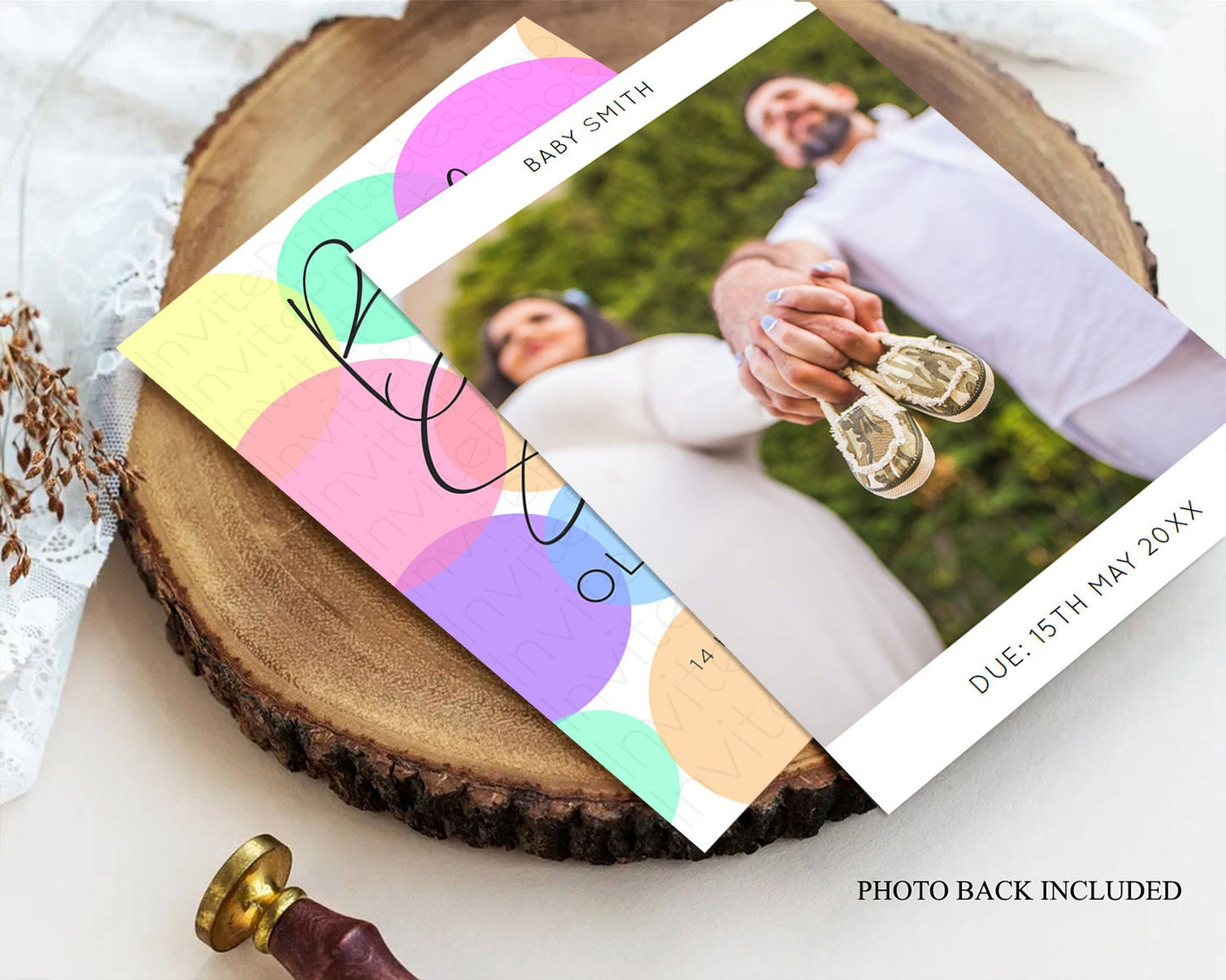 Pastel Rainbow Baby Shower Invitation: Confetti, Sprinkles, Bubbles, POP Theme, Colorful Rainbow Green, Purple, Yellow, and Orange D10888