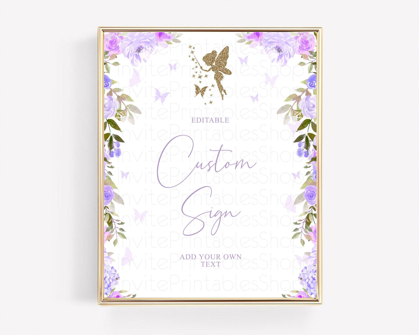 Fairy Sign Enchanted Garden Table Sign Decor Pastel Floral Butterfly Party Secret Garden Birthday Baptism Baby Shower Bridal Shower D10910