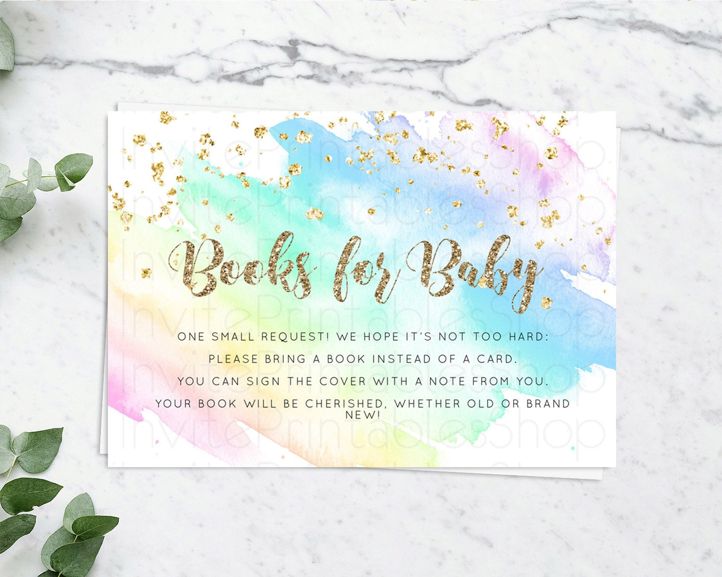 Pastel Books For Baby Card Pastel Rainbow Book Insert Colorful Ombre Watercolor Book Card Confetti Glitter Baby Book Poem Request D10637