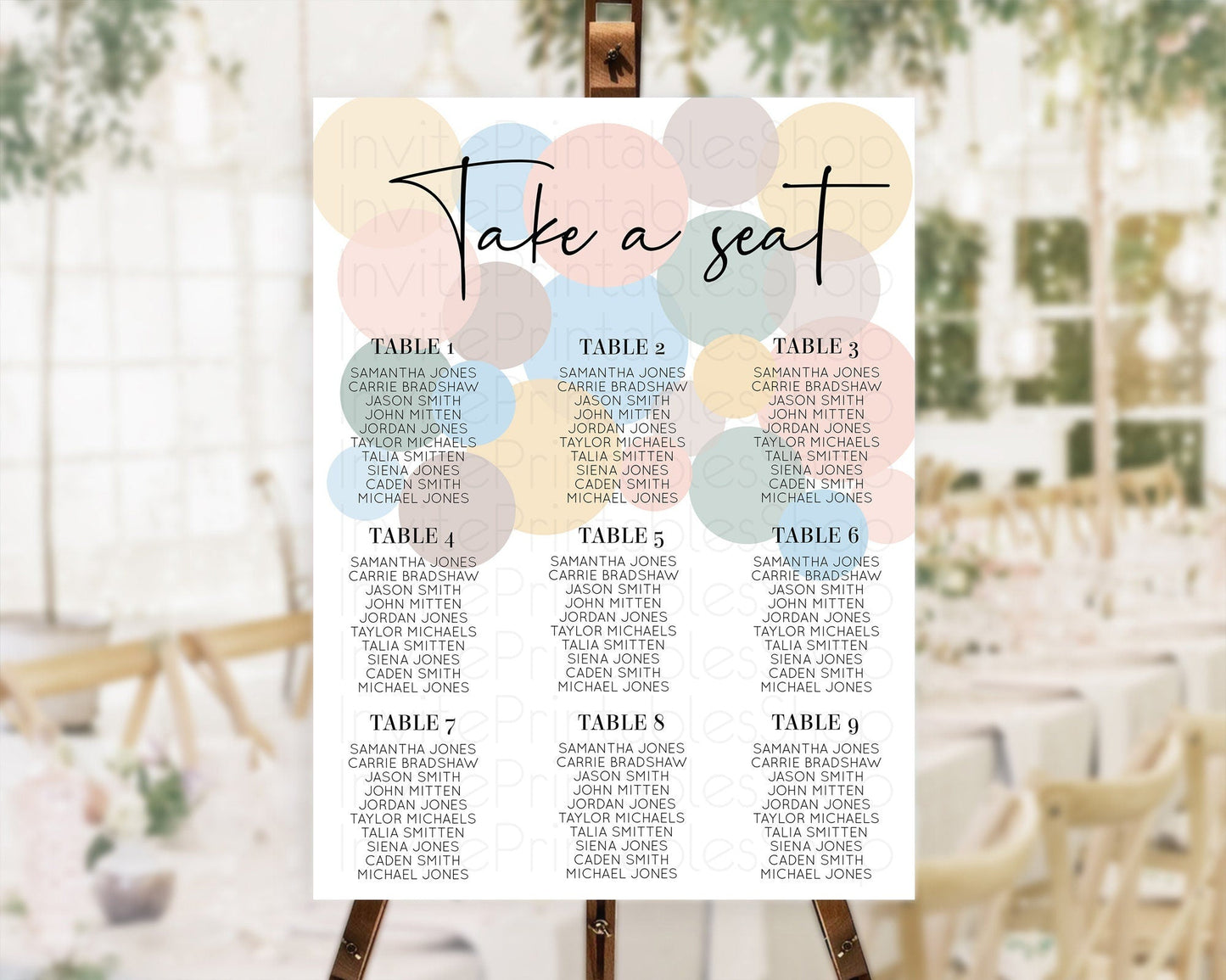 Pastel Seating Chart Pastel Confetti Seating Chart Bubbles Sprinkles Seating Sign Colorful Rainbow Decor Confetti Seating Board D10602