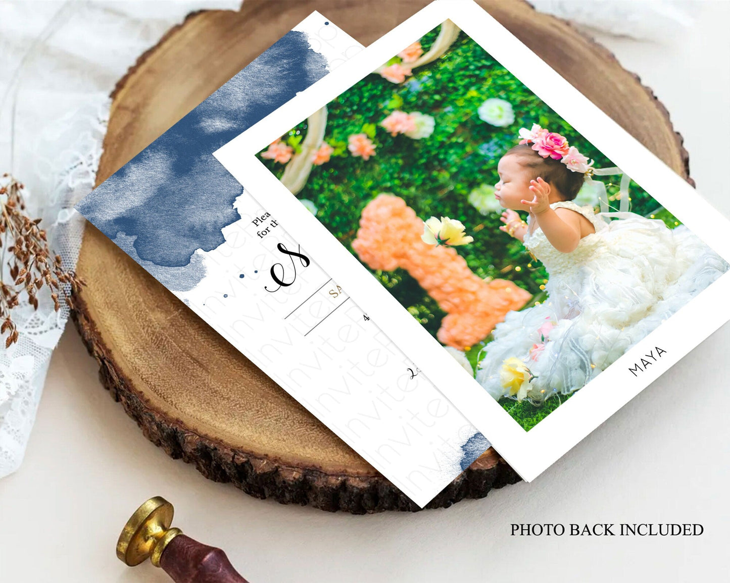 Blue Baptism Invitation Blue Watercolor Baptism 1st Birthday Invitation Pastel Blue Watercolor Christening Invite Blue Splash D11010