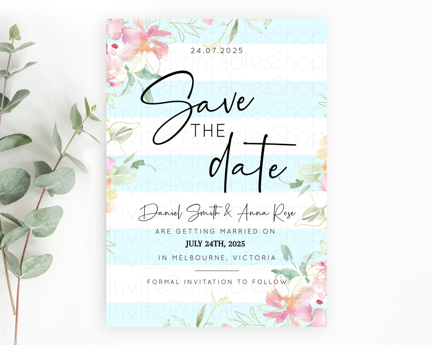 Wildflower Save The Date Template Secret Garden Save The Date Pastel Floral Garden Party Boho Flowers Birthday Baby Shower Wedding D10303