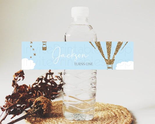 Editable Hot Air Balloon Water Label Template Adventure Awaits Mr. ONEderful