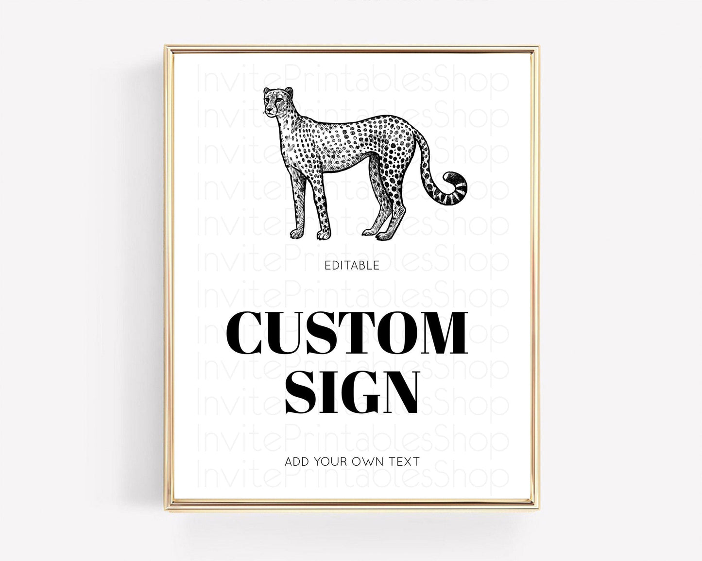 Cheetah Sign Cheetah Party Sign Template Safari Adventure Table Sign Decor Cheetah Minimal Theme 1st Birthday Baptism Baby Shower D10290